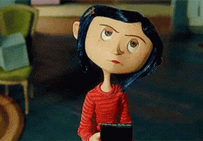 Coraline Holding Cell Phone GIF