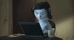 Coraline's Mother Typing