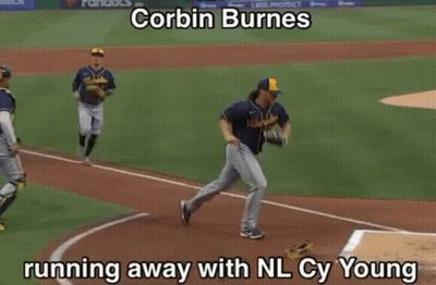 Corbin Burnes Running Away With NL Cy Young GIF