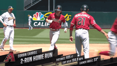 Corbin Carroll Running Towards Home Plate GIF