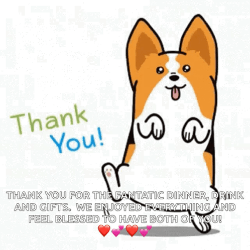 Corgi Dog With Thank You Message GIF