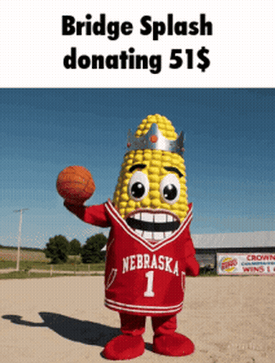 Corn Mascot Holding Basketball In Nebraska Jersey GIF