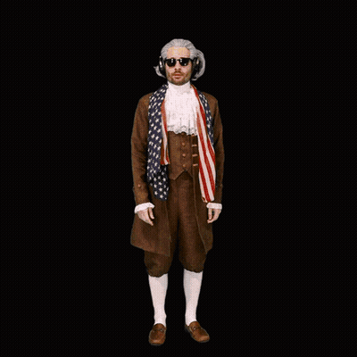 Corn On The Cob With American Flag Behind GIF
