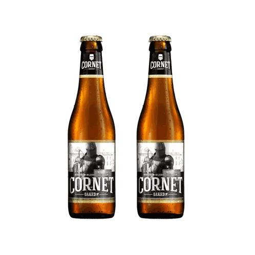 Cornet Bakery Beer Bottles On White Background Sticker
