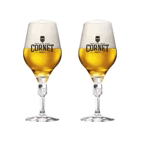 Cornet Bakery Beer Glasses With Skull Stem Sticker