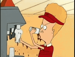 Cornholio Beavis Drinking Soda GIF