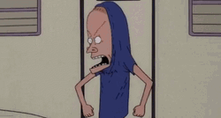 Cornholio Beavis Shaking While Shirt On Head GIF