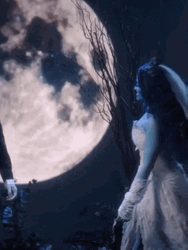Corpse Bride And Victor Moonlight Embrace GIF
