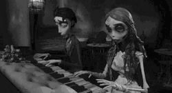 Corpse Bride Emily And Victor Playing Piano GIF