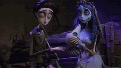 Corpse Bride Emily Petting Scraps GIF