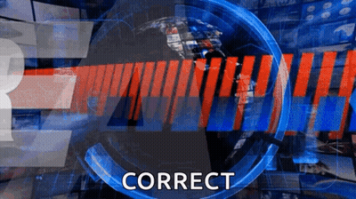 Correct Word On Blue Background With Globe GIF