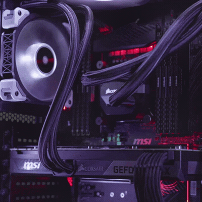 Corsair GeForce GTX Graphics Card On MSI Motherboard GIF