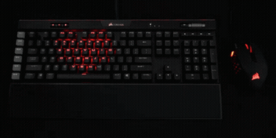 Corsair Keyboard Lit Up Red GIF