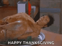 Cosmo Kramer Turkey Happy Thanksgiving GIF