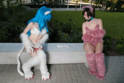 Cosplayer Cat Fight GIF