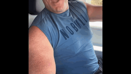 Costco Guys AJ Befumo Flexing His Biceps GIF