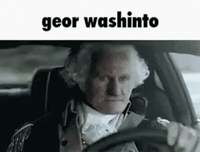 Costumed Man Driving Car Geor Washinto GIF