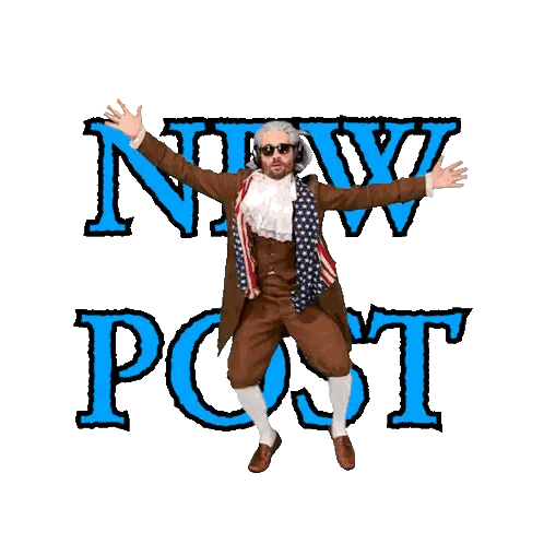 Costumed Man In Front Of New Post Sticker