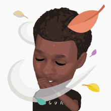 Coughing Man And Falling Leaves GIF