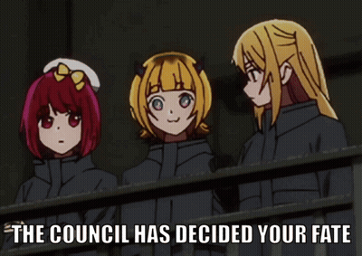 Council Decided Your Fate With Three Anime Girls GIF