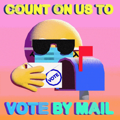 Count On Us To Vote By Mail Emoji Holding Envelope GIF