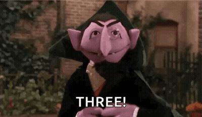 Count Von Count Says Three GIF