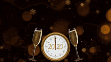Countdown Clock Happy New Year Champagne Cheers GIF