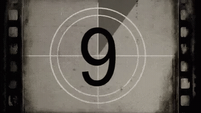Countdown To Number Nine On Film Strip GIF