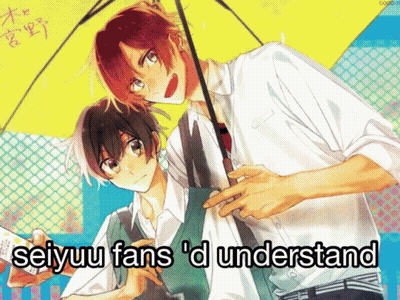 Couple Anime Characters Holding Umbrella Seiyuu Fans 'D Understand GIF