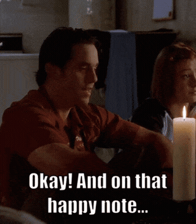 Couple At Candlelit Table Saying Okay On That Happy Note GIF