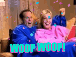 Couple Celebrating Whoop Whoop With Confetti