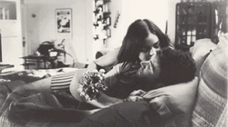 Couple Cuddle Kiss Flowers GIF