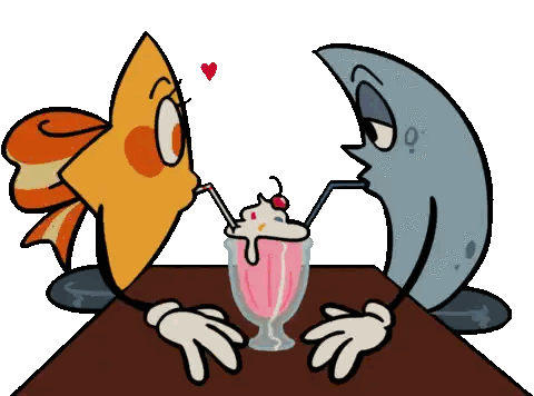 Couple Drinking Milkshakes Sticker