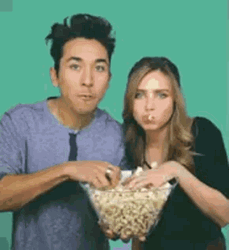 Couple Eating Popcorn