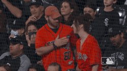 Couple From The Crowd Chest Bump GIF