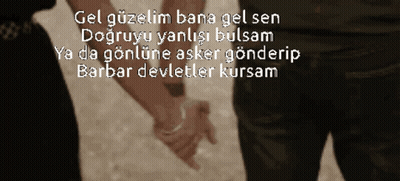 Couple Holding Hands Gel Güzelim Bana Gel Sen GIF