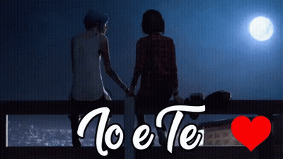 Couple Holding Hands On Dock At Night GIF