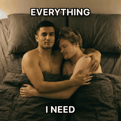 Couple Hugging in Bed Everything I Need
