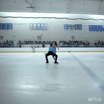 Couple Ice Skating With Netflix Logo GIF