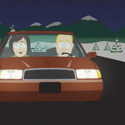 Couple In Car With BP Sign GIF
