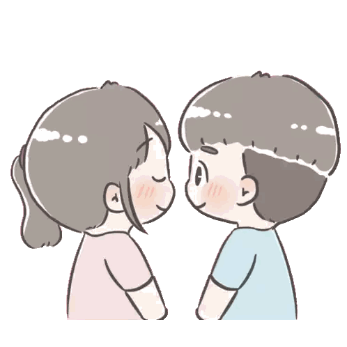 Couple Kissing With Hearts On Heads Sticker