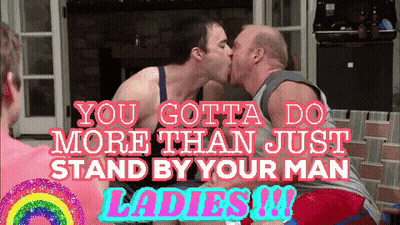 Couple Kissing You Gotta Do More Than Just Stand By Your Man Ladies GIF