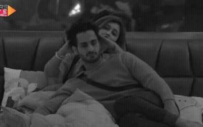 Couple Laying On Bed Black And White RS GIF