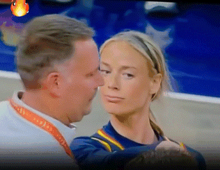 Couple Looking At Each Other Lanyard Saying A GIF