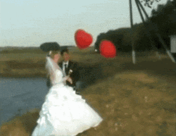 Couple Love Heart Balloons GIF