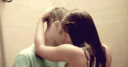 Couple Lovely Shower Kiss & Hugs GIF