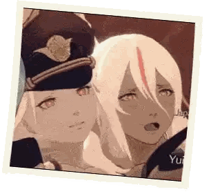 Couple Of Anime Characters Standing Together Sticker