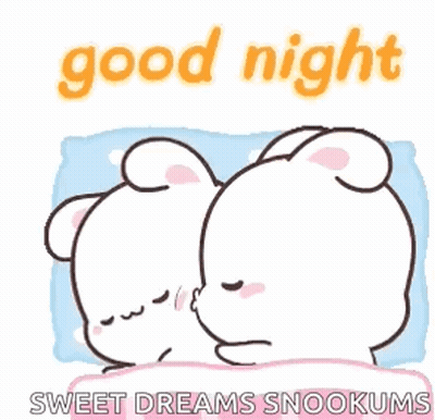 Couple Of Teddy Bears Sleeping On Bed GIF