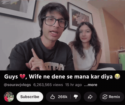 Couple On Couch Guys Wife Ne Dene Se Mana Kar Diya GIF
