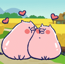 Couple Pig Laughing And Kissing GIF